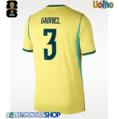Maglie da calcio Brasile Gabriel Magalhaes #3 Prima Maglia Mondiali 2026  Manica Corta